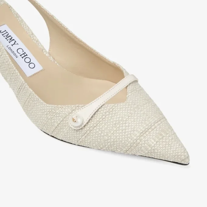 Amita 45 – Escarpins à bride arrière en raphia fin naturel