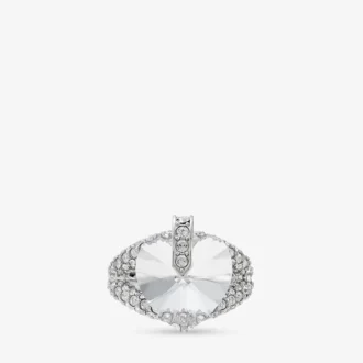 Bague double cœur Bague double cœur finition argentée avec cristaux