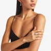 Bague double cœur Bague double cœur finition argentée avec cristaux