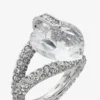 Bague double cœur Bague double cœur finition argentée avec cristaux