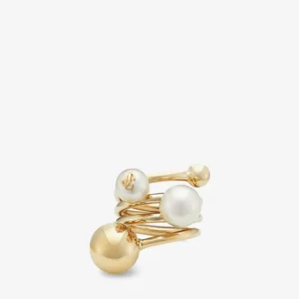 Bague Jc Multi Pearl Bague en métal finition dorée avec perles