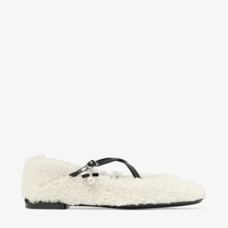 Ballerines Eleri en peau de mouton naturelle avec breloque en perle