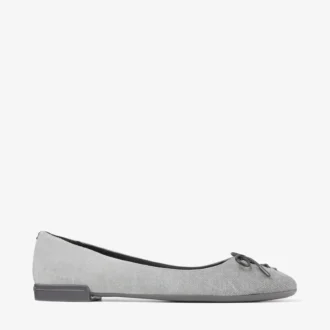 Ballerines Scarlett en daim gris tourterelle et denim