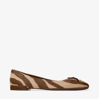 Ballerines Scarlett en poney imprimé zèbre chocolat