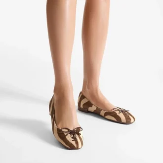 Ballerines Scarlett en poney imprimé zèbre chocolat
