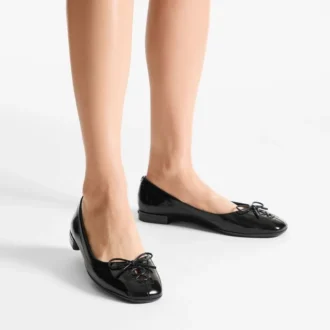 Ballerines Scarlett noires en cuir Spazzolato souple