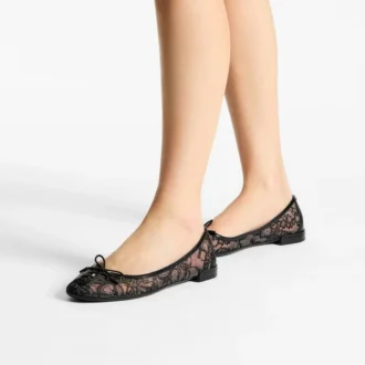 Ballerines Scarlett noires à lacets jimmy choo