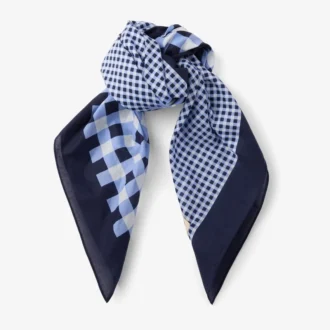 Bandana Sula en coton à imprimé vichy Marine Mix