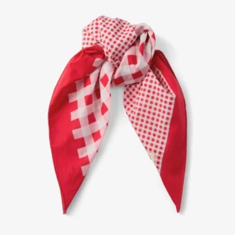 Bandana Sula en coton à imprimé vichy rouge rubis