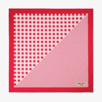 Bandana Sula en coton à imprimé vichy rouge rubis