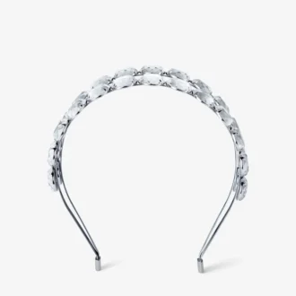 Bandeau à double rangée Bandeau en cristal finition argentée