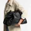 Bar Holdall Grand sac de voyage en cuir noir style Biker