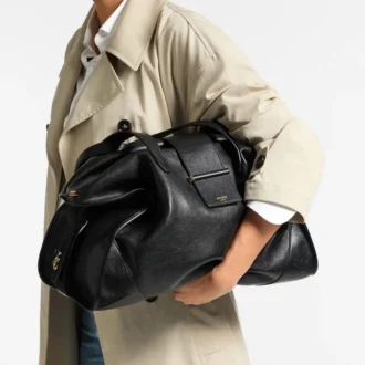 Bar Holdall Grand sac de voyage en cuir noir style Biker