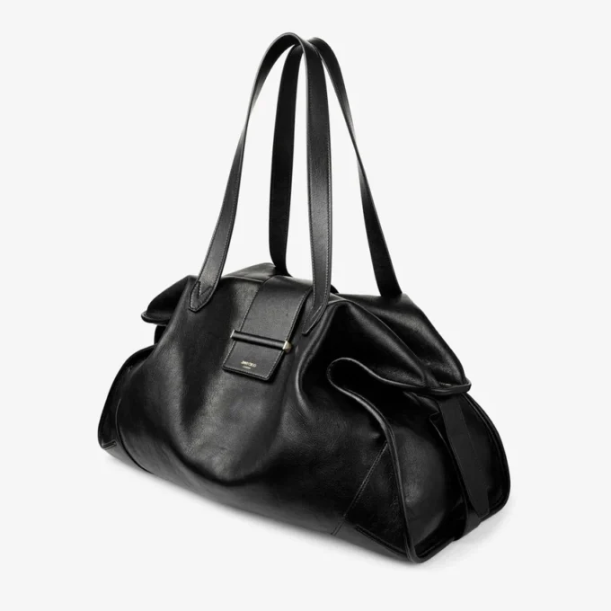 Bar Holdall Grand sac de voyage en cuir noir style Biker
