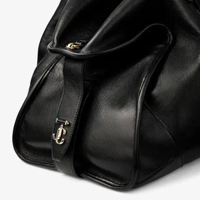 Bar Holdall Grand sac de voyage en cuir noir style Biker