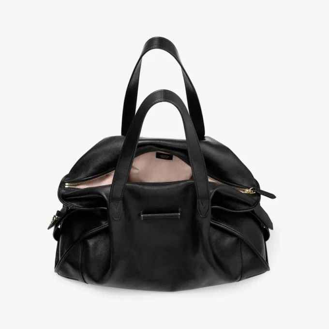 Bar Holdall Grand sac de voyage en cuir noir style Biker