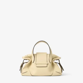 Bar Holdall Petit sac de voyage en cuir Biker couleur « Buttermilk »