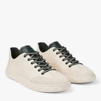 Baskets basses Diamond Flex M en mélange de cuir Latte et British Green