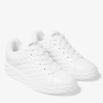 Baskets Diamond Maxi M en cuir matelassé blanc