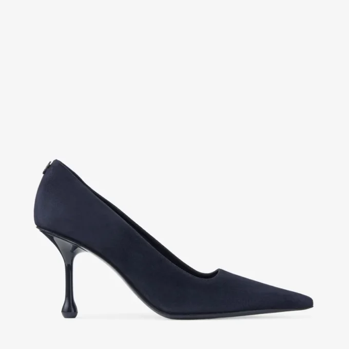Escarpins Ixia 80 en daim bleu marine
