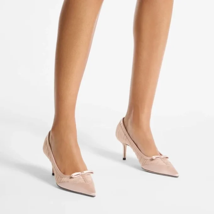 Escarpins Love Mesh 85 Macaron en satin avec tulle froncé