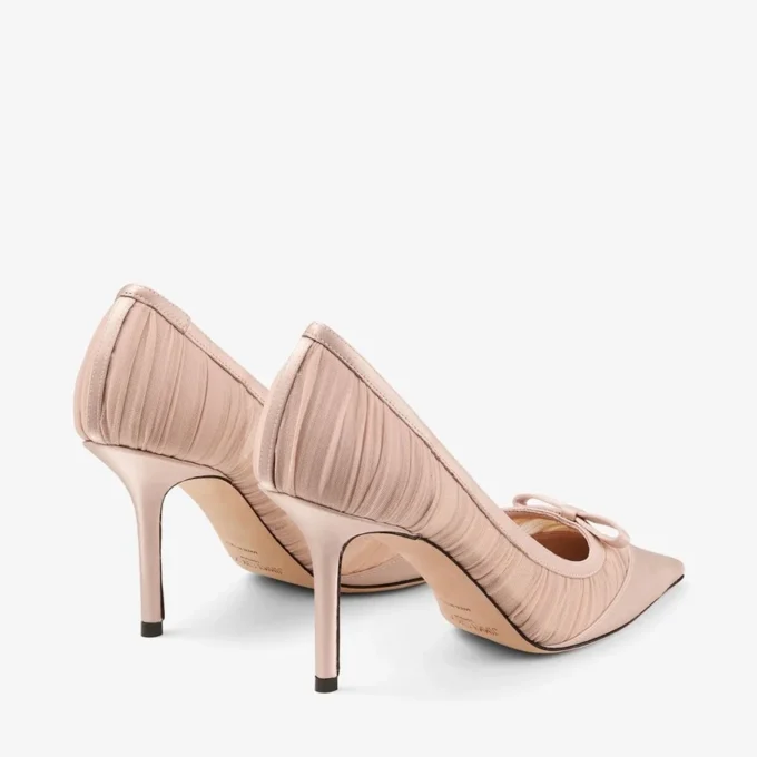 Escarpins Love Mesh 85 Macaron en satin avec tulle froncé