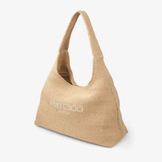 Grand sac à bandoulière Beach Diamond Hobo en raphia naturel