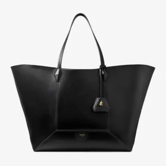 Grand sac cabas Diamond en cuir de veau noir