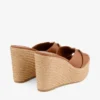 Leda Wedge 100 Mule à talon compensé en cuir nappa beige