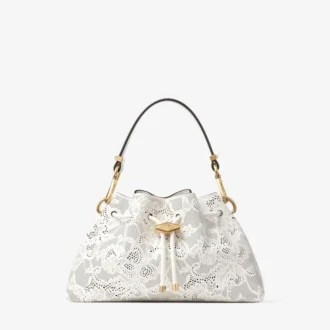 Petit sac à bandoulière Cinch en cuir perforé couleur latte