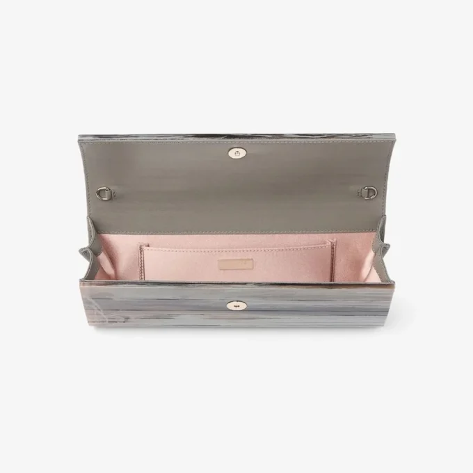 Pochette Sweetie en acrylique effet marbré gris