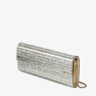 Pochette Sweetie en acrylique pailleté grossier champagne