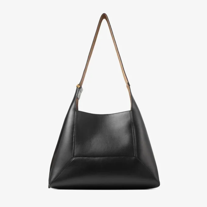 Sac à bandoulière Diamond Hobo Medium en cuir noir