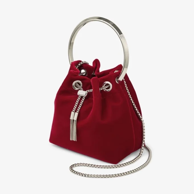 Sac Bon Bon en velours rouge rubis