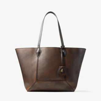 Sac fourre-tout Diamond Medium en cuir de veau lisse couleur cognac