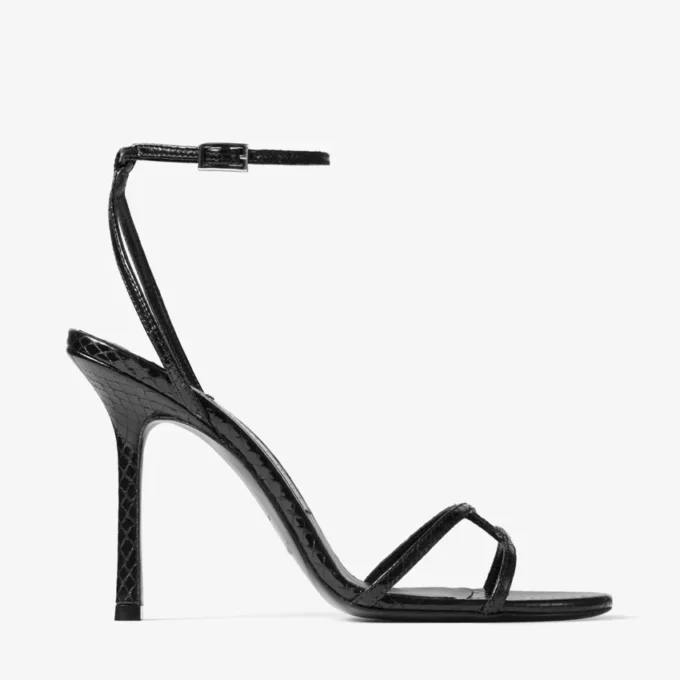 Sandales Leo 100 en cuir Candy Wrap noir