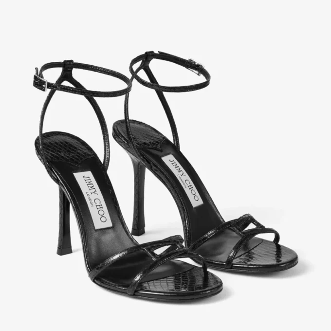 Sandales Leo 100 en cuir Candy Wrap noir