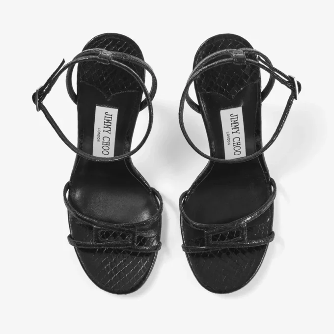 Sandales Leo 100 en cuir Candy Wrap noir