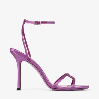 Sandales Leo 100 en satin violet orchidée