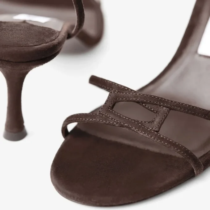 Sandales Leo 65 en daim chocolat