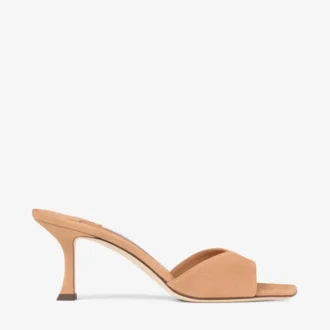 Sandales Skye 70 en daim couleur caramel