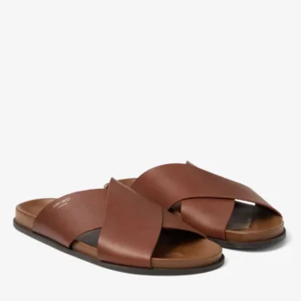 Sandales Sol Slide en cuir Vachetta couleur cigare