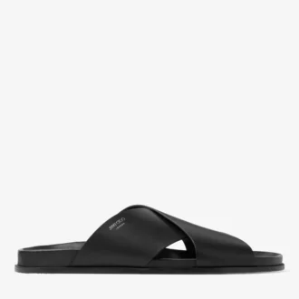 Sandales Sol Slide en cuir Vachetta noir