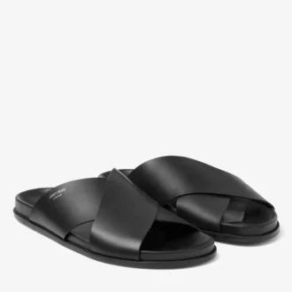 Sandales Sol Slide en cuir Vachetta noir