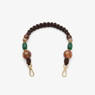 Sangle tressée Sangle en corde tressée marron multicolore avec perles